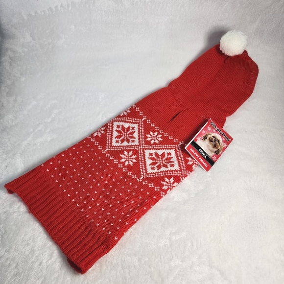 Simply Dog Sweater Red White Winter Dog Clothes Size Small 14"-17" NWT - Picture 4 of 9